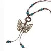 Pendant Necklaces Y4QE Color Beads Butterflies Aesthetic Necklace Fashion Simple Clavicle Chain Women Braided Rope For Birthday Gift