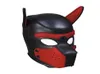 2020 Máscaras de festa Pup Puppy Play Dog Hood Máscara Acolchoada Látex Borracha Role Play Cosplay Full HeadEars Máscara de Halloween Brinquedo sexual para Coup1548174