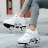 Chaussures Déformant Skate à rouleaux avec 4 roues Chaussures Runaway Parkour 4 roues patins baskets Déformation Chaussures pour les femmes pour adultes pour les femmes