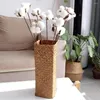 Vasos decoração vintage longo flor vaso alto rattan garrafa cesta tulipa pequena para flores