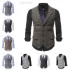 VESTS 2023 NYA HERS PLAID kostym Vest Business Casual Wedding Waistcoat Slim Fit Sleeveless Offcie Single Breasted Suit Vests Man