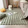 Plush Carpets: Rabbit Hair Faux Fur Rug, Bubble Plush Carpet Cushion for Balcony, Kids' Room, Girl's Bedroom Foot Mat