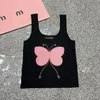 T-Shirt Designer Damen Tanks Sommer Y2K Sexy Süße Stickerei Pressed Drill Girly Tops Ärmellose Damen Gestrickte T-Shirts