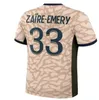 24 25 MBAPPE Lee Kang dans 3ème maillots de football SANCHES PSGEs 2024 2025 Paris HAKIMI FABIAN ASENSIO à domicile MARQUINHOS VERRATTI troisième joueur RAMOS hommes kit enfants 16-4XL