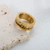 Romeinse cijfers 14k gouden ring voor mannen vrouwen trendy puntige klinknagel driehoek handringen gouden kleur waterdichte levering sieraden