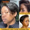 Synthetic Wigs Pixie Cut Human Hair Wigs With Curly Baby Hair Transparent 13x4 Lace Frontal Wigs for Women Invisible Lace Short Bob Wigs 150 % 240329
