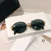 Dames Designer Zonnebrillen Triomphe Ovaal Frame Metalen Spiegelpoten Groene Lens Zonnebril Retro Kleine Ronde Sexy Kleine Herenbrillen Occhiali Lunettes De Soleil HNQ0