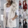 Giubbotti da donna 4 stagioni grandi con gilet e pelliccia di donna con cappuccio con cappuccio con cappuccio solido autunno e Winterl2403