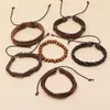 Bracelets de charme Vintage tressé marron Harajuku personnalité Hip-Hop bracelet en cuir PU