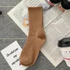 Women Socks Mid-tube Spring And Summer Leisure Solid Color Long Tube Sports Couple Stockings Students High Appearance Level