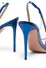 Sandals Sexy Transparent PVC High Heel Black Beige Leather Patchwork Pointy Toe Shoes Cut-outs Slingback Stiletto Pumps