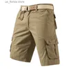 Men's Shorts Cargo Kn shorts for mens sports and leisure Bermuda shorts plus size cotton half pants straight running gym shorts Y240320
