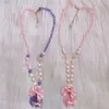 Pendentif Colliers Lolita Fait à la main AP Shell Petit collier rose et violet Objet doux Accessoires de mère mignons