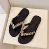 HBP Non-merk glas-in-lood glas platte strass slippers dames zomer nieuwe mode sandalen Koreaanse pailletten flip flops