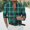 Men's Casual Shirts Street Casual Designer Long Sleeved Shirt Size S-5XL Hawaiian 3D Plaid Striped For Travel Summer Loose Oversized Top