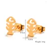 Stud Earrings Cute Small Animals Mermaid Cartilage Whale Fish Bone Stainless Steel Piercing For Women Birthday Party Jewelry