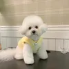 Cão vestuário 2024 rosa azul ovo flor colete inverno poodle teddy bichon roupas quentes botão aberto roupas de pelúcia duas pernas