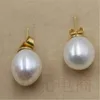 Boucles d'oreilles pendantes 10-12MM perle baroque blanche 18K clou d'oreille personnalisé formel hommes goutte perlée platine enfants minimaliste pierre précieuse faite à la main