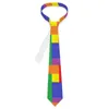 Nœuds papillon Colorblock imprimé cravate géométrie Cosplay fête cou rétro décontracté pour adulte imprimé col cravate cadeau
