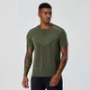 Lu Align Align Lu Lemon Sleeve 2023 Korte T-shirts Sneldrogend Hardlopen Zomer Heren Tops Sport Gym Bodybuilding Fiess Strakke training ops