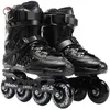 Vuxen Inline Roller Skates Flat Figur 12 Val Skatingskor Sneaker Outdoor Nybörjare Avancerade aluminiumbilar Pu Wheels Cool 240312