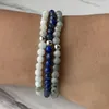 ارتباط الأساور MG2024 4 مم kiwi jasper lapis lazuli bracelet مجموعة سوار للسيدات مصغرة الأحجار الكريمة معصم مالا مجوهرات