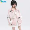 Kurtki damskie Yiciya Kurtka Bomber Women Racing Varsity Pink Leather Motorcycle Baseball American Oversize Y2K Vintage Coat