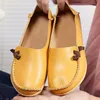 Womens Leather Shoes Flat Bottom Ladies Casual Mom Soft Loafers Shallow Summer Comfort Flats Nursing Female 240312