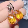 Dangle Earrings Meibapjナチュラルブラジルシトリンジェムストーンシンプルドロップ925シルバーファッションファインチャームジュエリー