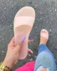 Stivali da donna trasparente gelatina di gelatina 2021 donne estive arcobaleno piatti cristallini laidici a punta di piedi scivoli da spiaggia femminile scarpe da spiaggia di grandi dimensioni 43