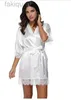 Sexy Pyjamas Plus Size Lace Patchwork Bride Bridesmaids Robe Sexy Lingerie Women Silk Wedding Party Kimono Robes Nightgown Sleepwear bathrob 24318