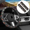 Steering Wheel Covers Christmas Cover Set Print Seat Belt Pad Soft Fabric Removable Cute Comfortable Car