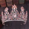 Luxury Barock Crystal Tiaras och Crowns Vintage Rhinestone Prom Diadem Women Bridal Wedding Hair Accessories smycken Ornament 240305