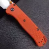 ミニバグアウト533クリップ付きポケット折りたたみナイフ、高品質のステンレススチールブレード赤オレンジ色のハンドルEDC屋外サバイバルキャンプハイキングナイフ - ロゴなし