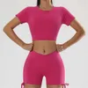 Lu Align Shirts Sportswear Yoga Gym Women、Sport Top、High Waist Short Fiess Workout、Butt Liftting、Tight Suit、2PCS 2024 Gym Jogger SP