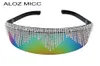 ALOZ MICC Luxus Strass Sonnenbrille Frauen Marke Design Übergroßen Kristall Schild Visier Sonnenbrille Weibliche Winddicht BrillenA15065185