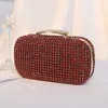 Heiße neue, mit Diamanten besetzte Dinner-Taschen, Prominente, Partykleid, handgefertigte Diamant-Handtaschen, glänzende Clutch-Taschen, Goldketten, oberer Griff, Kristall-Abend-Handtasche, Blau