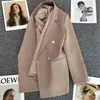 Bahar Sonbahar Yüksek Kaliteli Uzun Kollu Kadın Blazer Çift Düğme Ceket Bayanlar İş İş Giyim Giyim Formal Palto Kadınlar Outerwea 240306