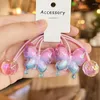 Hair Accessories A Pair Spring Summer Korean Gradient Color Butterfly Bead Girl Woman Long Elastic Band Cute Fairy Sweet Ponytail Rubber Tie