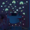 Cartoon Luminous Rainbow Wall Stickers for Kids Rooms Home Decoration Glow In The Dark Cloud Sticker Fluorescent DIY Decal 240306