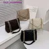 Womens Bag 2024 Summer New Trendy Lingge Embroidered Thread Handheld Small Square Fashion Chain Single Shoulder Crossbody