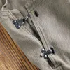 Pantaloni da uomo Salopette navale rossa Salopette militare vintage a spina di pesce Salopette da lavoro Abbigliamento ampio