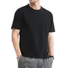 Hommes été haut en coton couleur unie T-shirt col rond vêtements pour hommes grande taille M à 5XL 240318