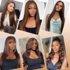 Synthetic Wigs Chocolate Brown Straight 13x5 HD Lace Front Human Hair Wigs For Women Transparent Lace Frontal Wig 4x4 Bob Wig Lace Closure Wig 240328 240327