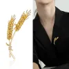 Dmari broches femininos estilo coreano, 3 cores, strass, orelha de trigo, alfinetes de lapela, acessórios de joias de luxo para roupas