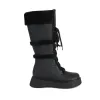 Laarzen 2023 Winter Warm Women Sneeuwlaarzen Dikke Knie Hoge laarzen Vat omhoog Lang pluche Winter Ladies Boots Schoenen Zwart Wit