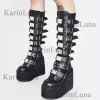 Boots Brand Design Gothic Boots INS Hot Great Quality Fashion Cool Motorcycle Boots Big Size 43 Wedges Heart Platform MidCalf Boots