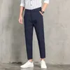 Pantalon pour hommes printemps costume mince coupe ajustée affaires décontracté drapé extensible tout assorti maigre minceur