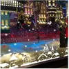 Party Decoration Wall Stickers Christmas Ice and Snow Town Shop Window Glass Door Warm Romantic Decorations