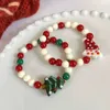 Chain Colorful Christmas Snowman Beaded Bracelet 2023 New Fashion Jewelry Sweet Cute Bracelet for GirlfriendL24
